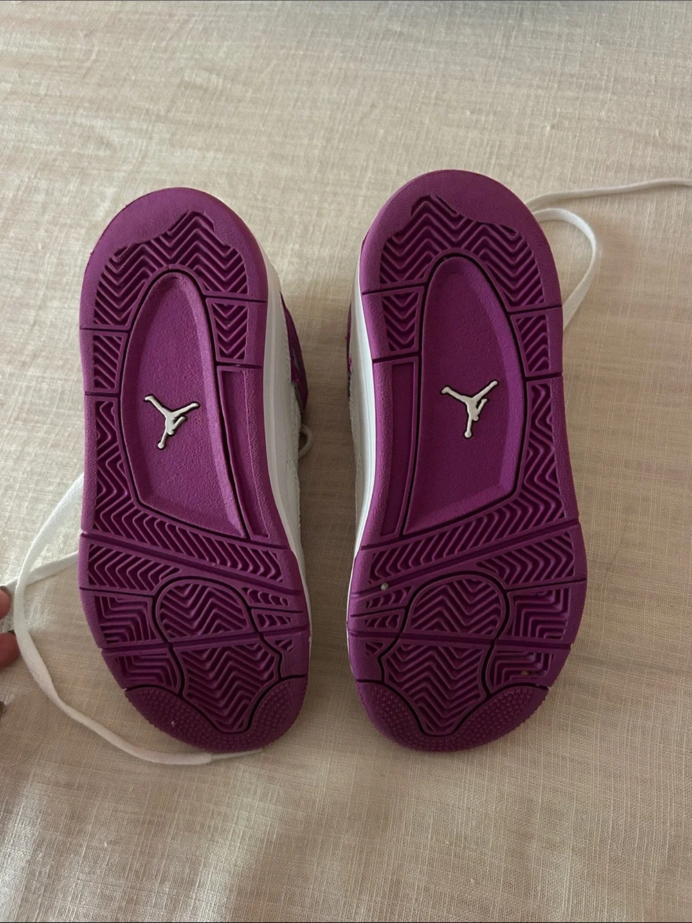 Jordan Kids White and Purple Low-Top Sneakers
